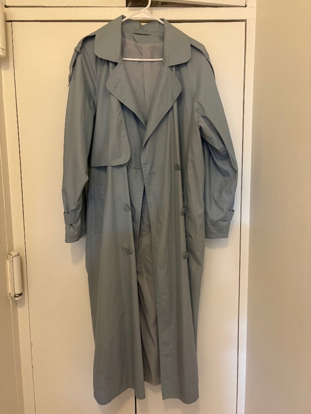 Vintage baby blue trench coat